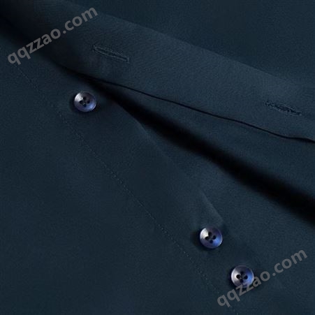 高定纯棉衬衣 夏季新款男士商务休闲高级蓝色长袖衬衫
