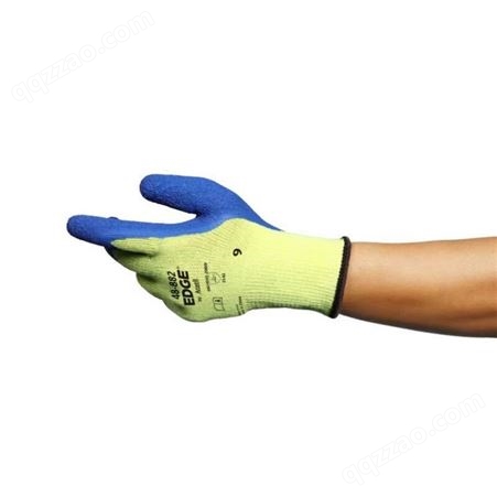 Ansell安思尔48-882无缝手套浸胶手套天然乳胶起皱掌涂防护手套
