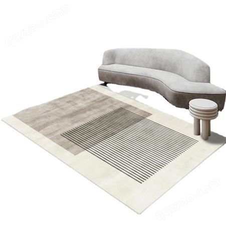 日式简约抽象地毯仿羊绒侘寂风客厅茶几毯家用加厚毛绒满铺大地毯